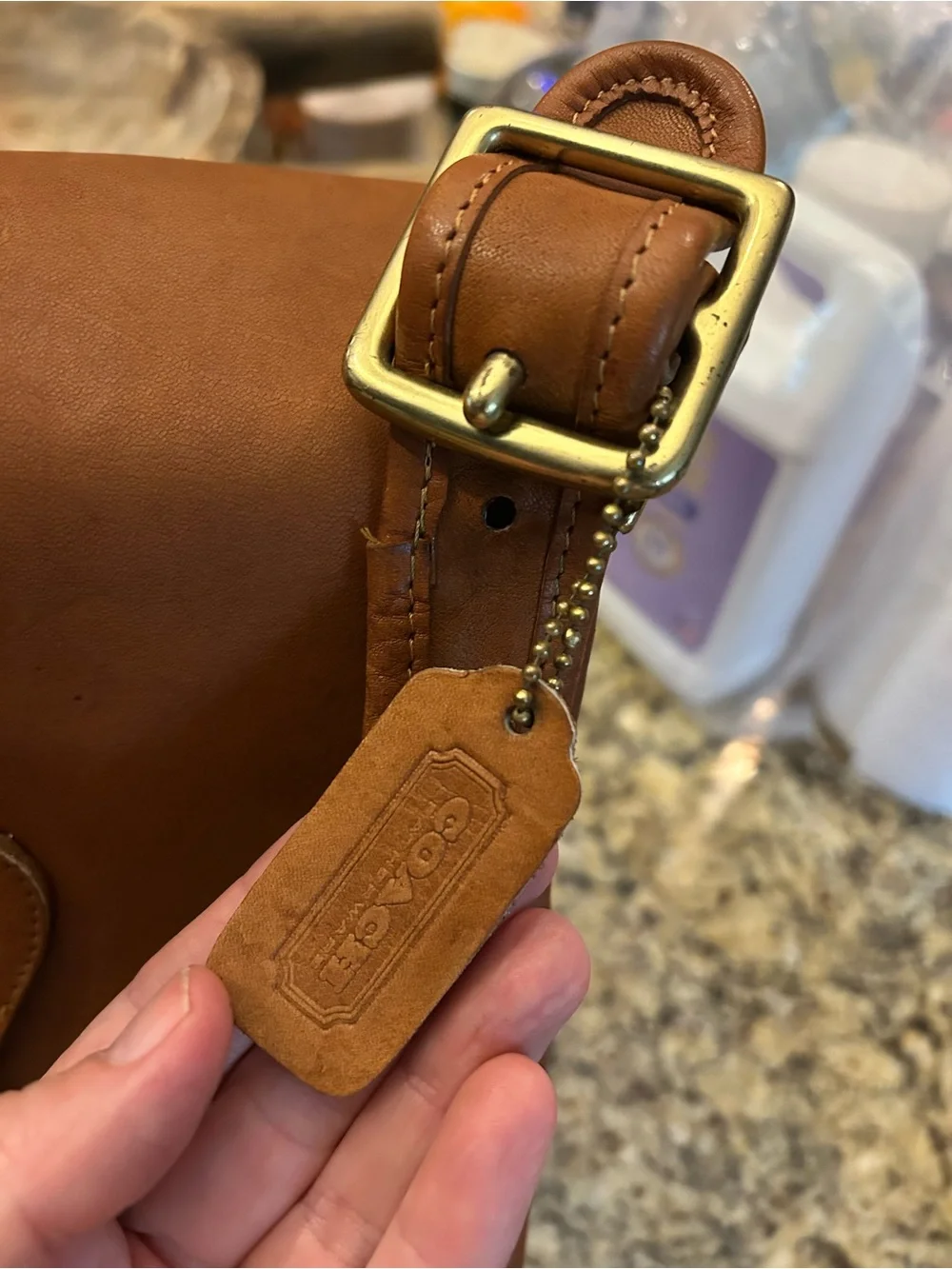 1980’s Coach 8101 British Tan Double Pocket Courier Messenger Bag